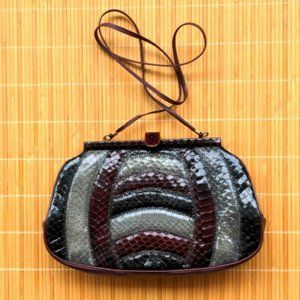Vintage snakeskin exotic leather bag - crossbody, shoulder, clutch